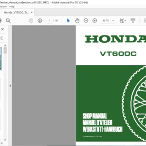 Honda VT600C SHOP MANUAL - PDF   DOWNLOAD