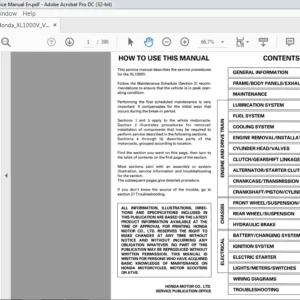 Honda XL1000V Varadero Service Manual  - PDF DOWNLOAD