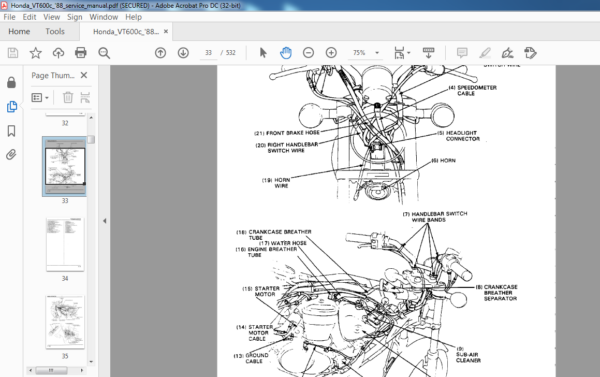 Honda Vt600c 88' Service Manual - Pdf Download - Heydownloads - Manual 