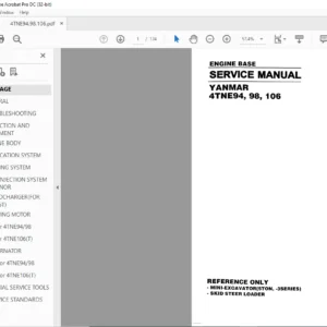 Hyundai Yanmar 4TNE94 98 106 Engine Base Service Manual - PDF DOWNLOAD