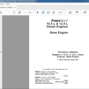 JOHN DEERE 6105 6125 DIESEL ENGINE TECHNICAL MANUAL