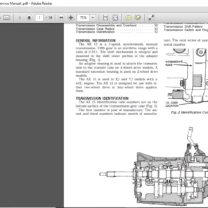 Jeep AX15 Transmission Service Manual - PDF DOWNLOAD