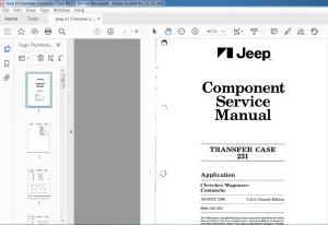 Jeep NP231 Cherokee XJ Comanche Transfer Case Service Manual - PDF DOWNLOAD