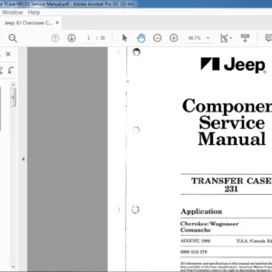 Jeep NP231 Cherokee XJ Comanche Transfer Case Service Manual - PDF DOWNLOAD