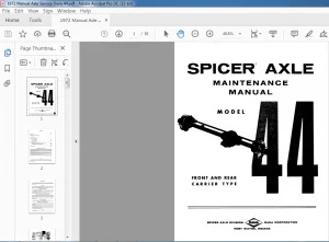 Jeep Spicer Axle 44 Front & Rear Carrier Maintenance Manual - PDF DOWNLOAD