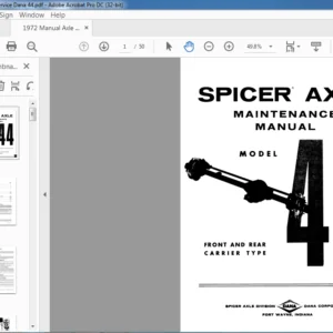 Jeep Spicer Axle 44 Front & Rear Carrier Maintenance Manual - PDF DOWNLOAD