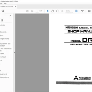 KOBELCO 4DR5 6DR5 Mitsubishi DIESEL ENGINE For Industrial Use SHOP MANUAL - PDF DOWNLOAD