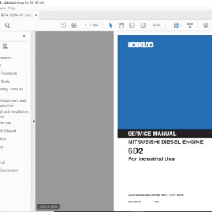 KOBELCO 6D2 MITSUBISHI DIESEL ENGINE For Industrial Use SERVICE MANUAL - PDF DOWNLOAD