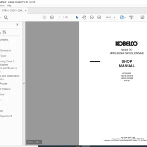 KOBELCO DC MITSUBISHI DIESEL ENGINE SHOP MANUAL - PDF DOWNLOAD