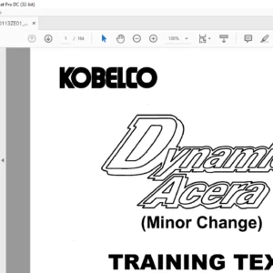 KOBELCO Dynamic Acera SK170LC-6E TRAINING TEXT MANUAL - PDF DOWNLOAD