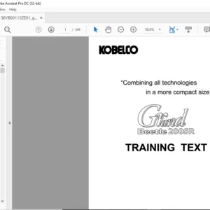 KOBELCO Grand Beetle 200SR TRAINING TEXT MANUAL - PDF DOWNLOAD