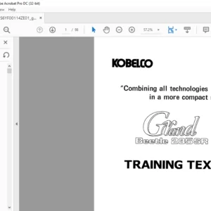 KOBELCO Grand Beetle 235SR TRAINING TEXT MANUAL - PDF DOWNLOAD