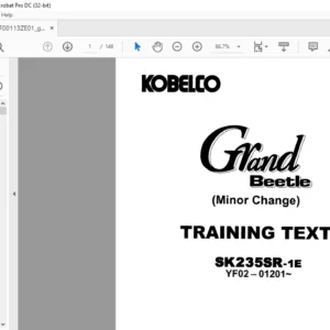 KOBELCO Grand Beetle SK235SR-1E TRAINING TEXT MANUAL - PDF DOWNLOAD