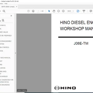 KOBELCO HINO J08E-T DIESEL ENGINE WORKSHOP MANUAL - PDF DOWNLOAD