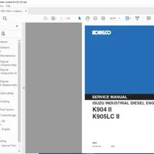 KOBELCO K904 II K905LC II ISUZU INDUSTRIAL DIESEL ENGINE SERVICE MANUAL - PDF DOWNLOAD