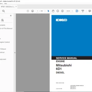 KOBELCO Mitsubishi 6D1 DIESEL ENGINE  SHOP MANUAL - PDF DOWNLOAD