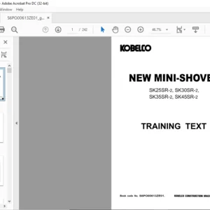 KOBELCO NEW MINI-SHOVEL SK25SR-2 SK30SR-2 SK35SR-2 SK45SR-2 TRAINING TEXT MANUAL - PDF DOWNLOAD