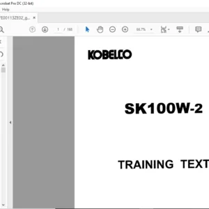 KOBELCO SK100W-2 TRAINING TEXT MANUAL - PDF DOWNLOAD