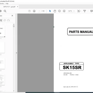 KOBELCO SK15SR Hydraulic Excavator Parts Manual - PDF DOWNLOAD
