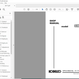 KOBELCO SK17SR SHOP MANUAL - PDF DOWNLOAD