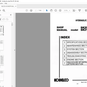 KOBELCO SK200-8 SK210LC-8 HYDRAULIC EXCAVATOR SHOP MANUAL- PDF DOWNLOAD