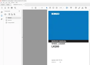 KOBELCO WHEEL LOADER LK200 SERVICE MANUAL - PDF DOWNLOAD