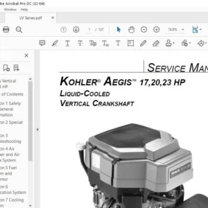 KOHLER ENGINE AEGIS LH630- LH775 HORIZONTAL CRANESHAFT SERVICE MANUAL
