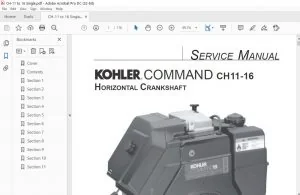 KOHLER ENGINE COMMAND CH11-16 HORIZONTAL CRANKSHAFT SERVICE MANUAL