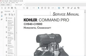 KOHLER ENGINE COMMAND PRO CH940-CH980 HORIZONTAL CRANKSHAFT SERVICE MANUAL