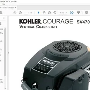 KOHLER ENGINE COURAGE SV470-SV620 VERTICAL CRANKSHAFT SERVICE MANUAL
