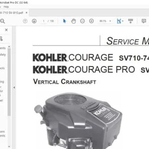 KOHLER ENGINE COURAGE SV710-740 PRO SV810-840 VERTICAL CRANKSHAFT SERVICE MANUAL