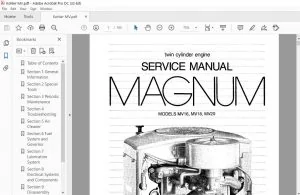 KOHLER ENGINE MAGNUM MV16 MV18 MV20 SERVICE MANUAL