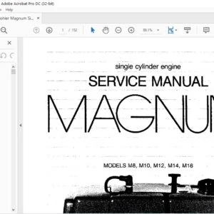 KOHLER ENGINE MAGNUM SINGLE CYLINDER ENGINE M8 M10 M12 M14 M16 SERVICE MANUAL
