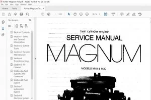 KOHLER ENGINE MAGNUM TWIN CYLINDER ENGINE M18 M20 SERVICE MANUAL