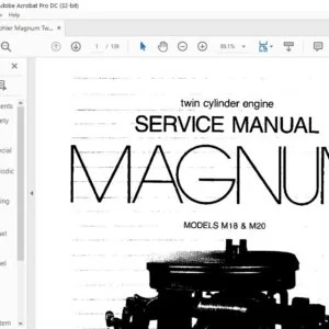 KOHLER ENGINE MAGNUM TWIN CYLINDER ENGINE M18 M20 SERVICE MANUAL