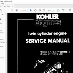 KOHLER ENGINE twin cylinder engine K17 AND K19 SERIES II AND K17 K19 K21 SERVICE MANUAL