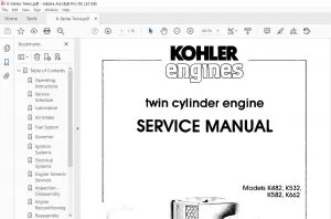 KOHLER ENGINE twin cylinder engine K482 K532 K582 K662 SERVICE MANUAL