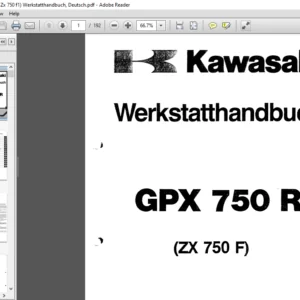 Kawasaki GPX 750 R (ZX 750 F) Werkstatthandbuch - PDF DOWNLOAD (GERMAN)