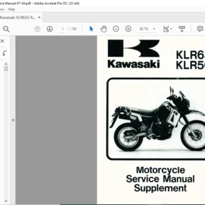 Kawasaki KLR650 KLR500 Motorcycle Service Manual Supplement - PDF DOWNLOAD