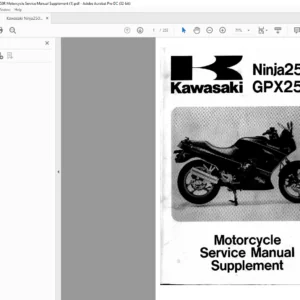 Kawasaki Ninja250R GPX250R Motorcycle Service Manual Supplement - PDF DOWNLOAD