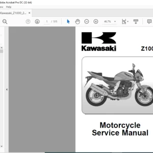 Kawasaki Z1000 Motorcycle Service Manual - PDF DOWNLOAD