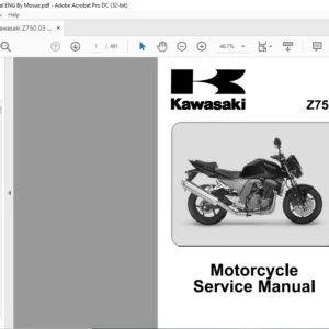 Kawasaki Z750 Motorcycle Service Manual - PDF DOWNLOAD