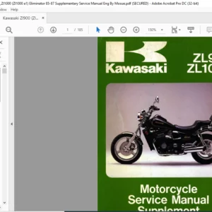Kawasaki ZL900 ZL1000 Motorcycle Service Manual Supplement - PDF DOWNLOAD