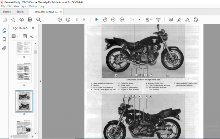 Kawasaki ZR550 & 750 Zephyr Service Manual - PDF DOWNLOAD