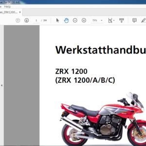 Kawasaki ZRX 1200 (ZRX 1200 A B C) Werkstatthandbuch Manual - PDF DOWNLOAD (GERMAN)
