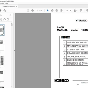 Kobelco 140SRLC-3 Hydraulic Excavator Shop Manual - PDF DOWNLOAD