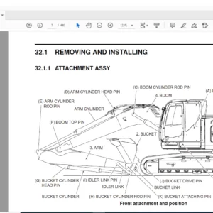 Kobelco 260SRLC-3 Hydraulic Excavator Disassembling & Assembling Manual - PDF DOWNLOAD