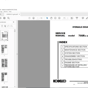 Kobelco 70SR-2 ACERA Hydraulic Excavator Service Manual - PDF DOWNLOAD