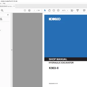 Kobelco K903-II Hydraulic Excavator Shop Manual - PDF DOWNLOAD