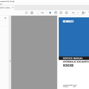 Kobelco K903B Hydraulic Excavator Service Manual - PDF DOWNLOAD